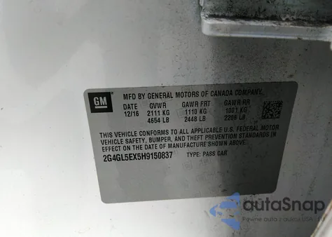 2017 Buick Regal Turbo Sport Touring из США, поврежденный, VIN 2G4GL5EX5H9150837